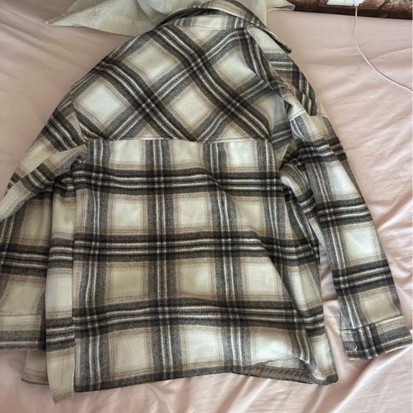Plaid Button-Up Shacket - Picture 2 of 3
